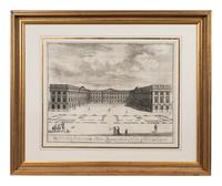 A Collection of Fifteen Engravings with Hand-Coloring of Architectural and Military Scenes