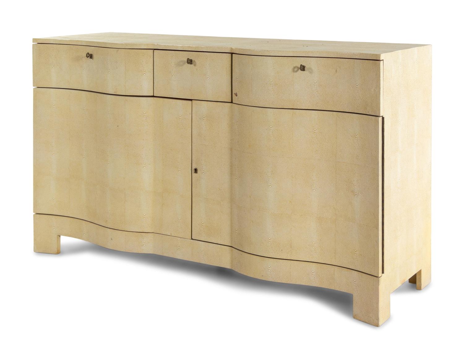 A Faux Shagreen Veneered Chest of Drawers in the Manner of Samuel Marx