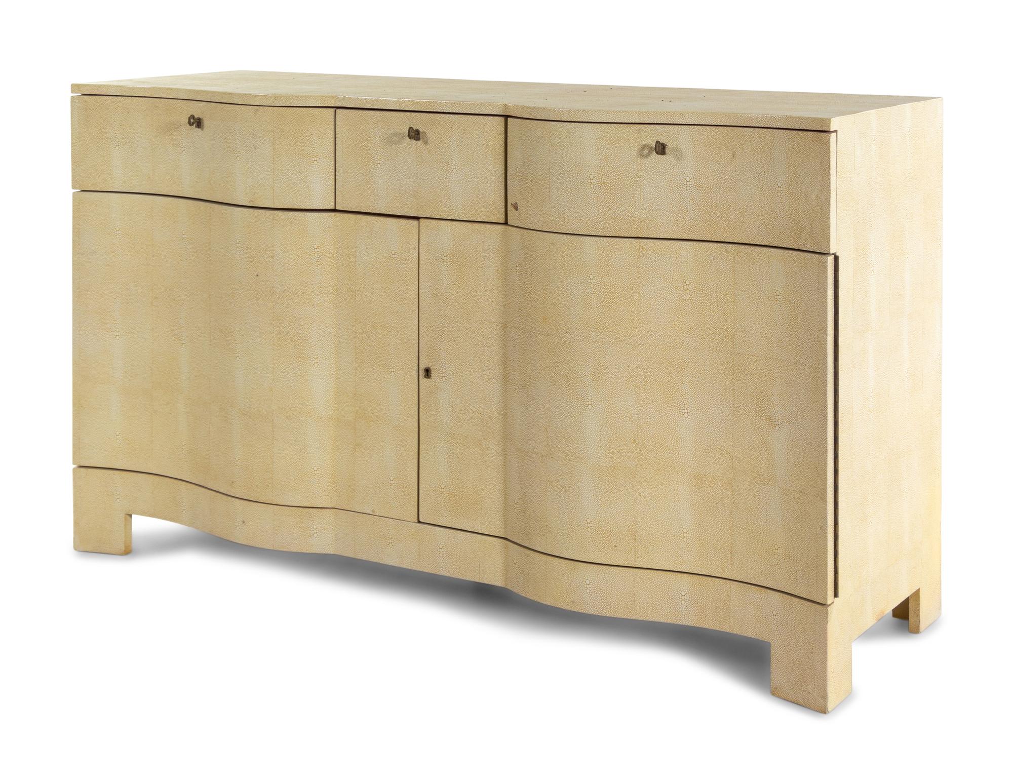 A Faux Shagreen Veneered Chest of Drawers in the Manner of Samuel Marx