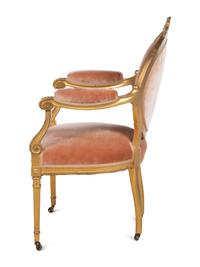 A Louis XVI Style Giltwood Fauteuil
