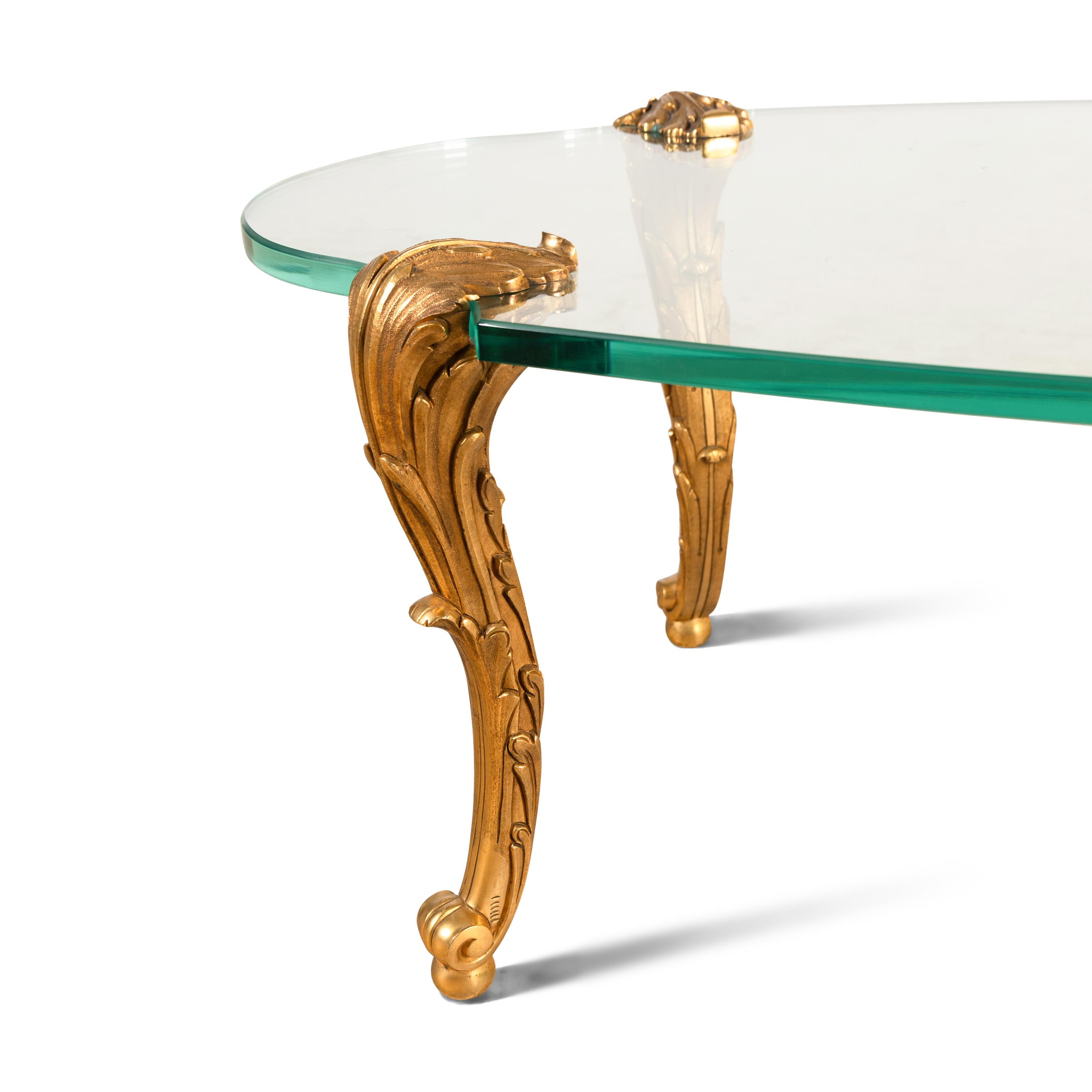 A Gilt Bronze Mounted Glass Low Table