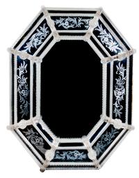 A Venetian Glass Mirror Height 48 x width 39 inches.