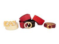 Three Gucci Belts With Two Extra Bands, c.1970s