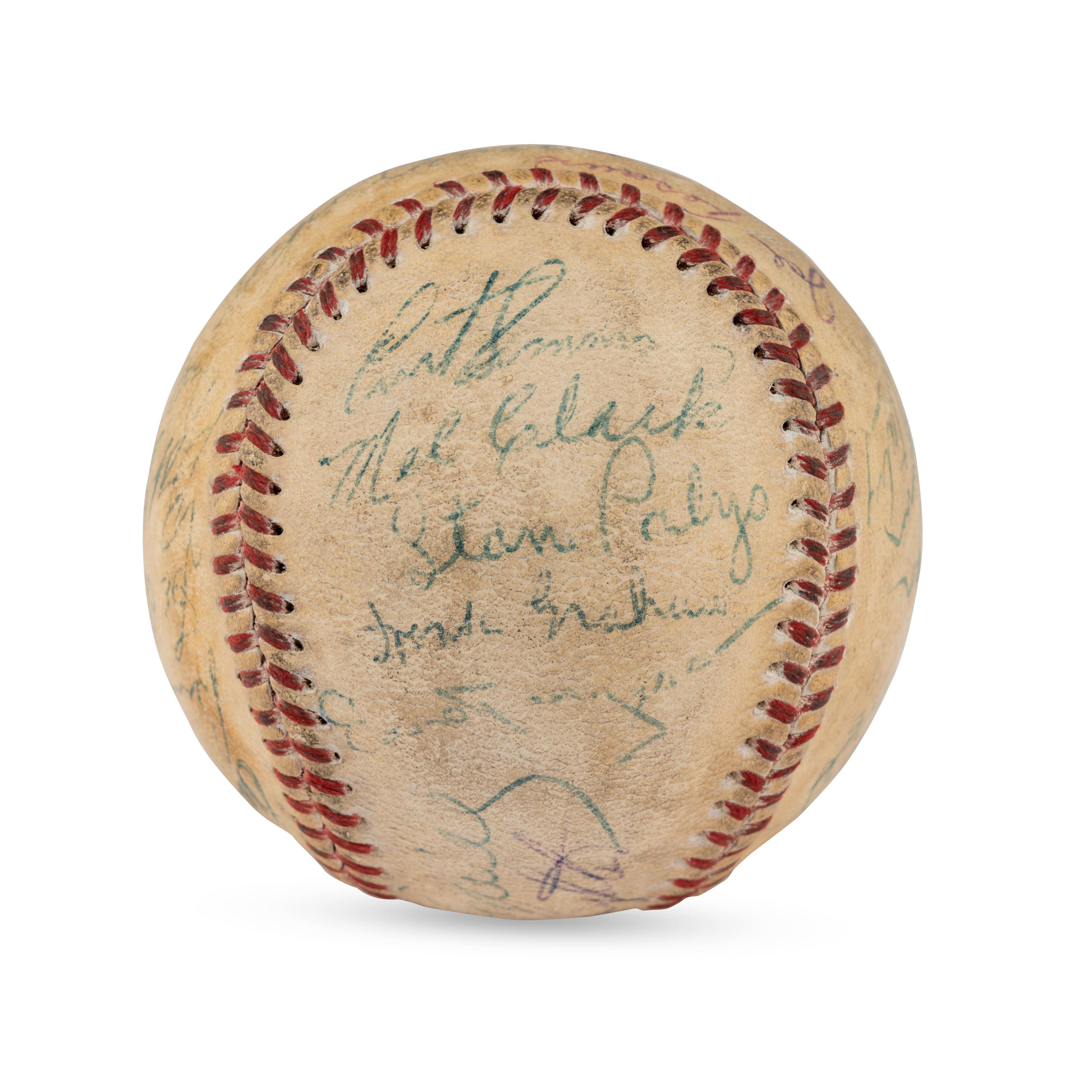 A Philadelphia Phillies Multi Signed Autograph Baseball With Additional 1950s Stars (Stan Musial, Enos Slaughter)