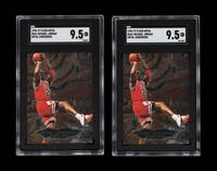 A Group of Two SCG 9.5 (MT+) 1996-97 Fleer Metal Metal Shredders Michael Jordan Basketball Cards No. 241