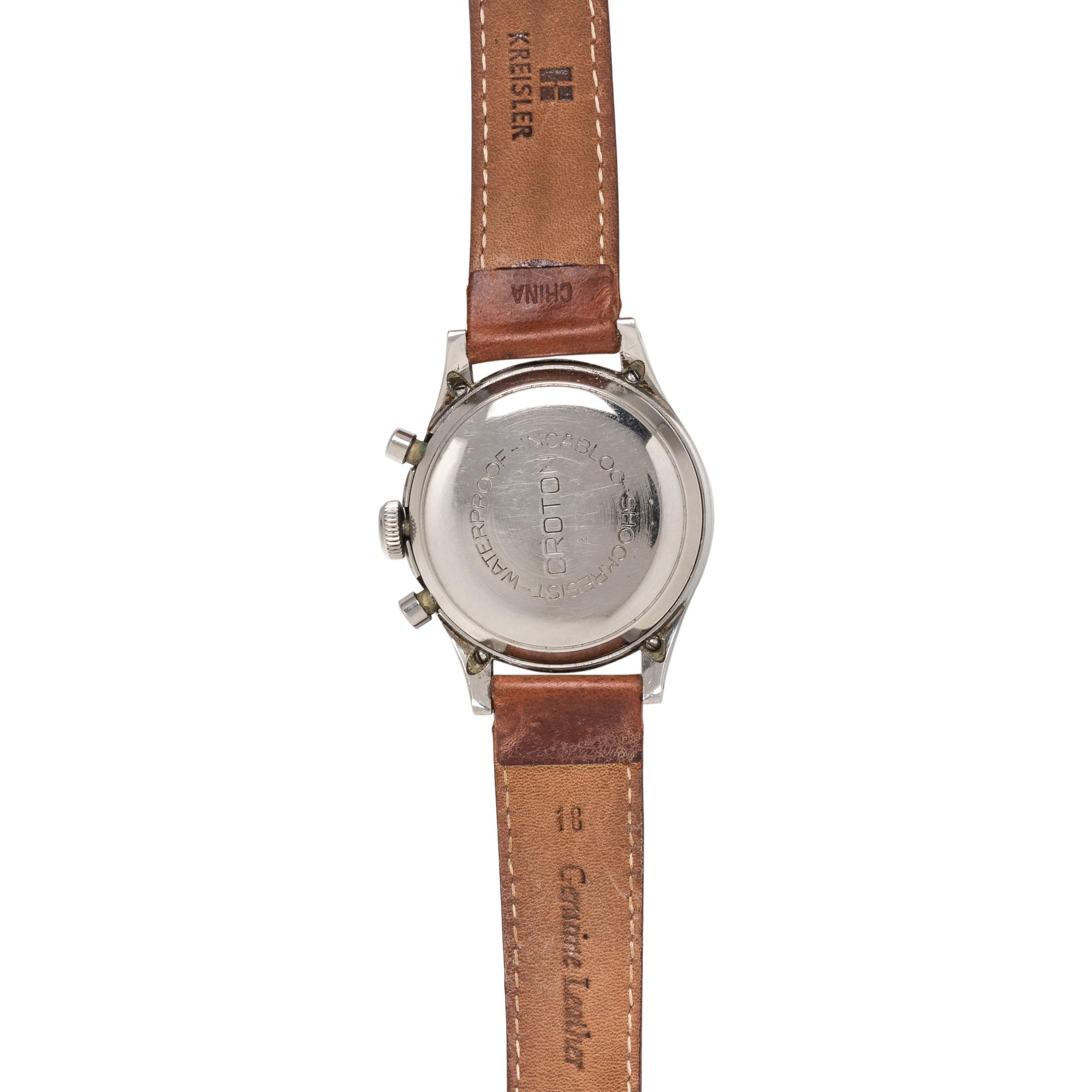 CROTON, VINTAGE, STEEL CHRONOGRAPH WRISTWATCH