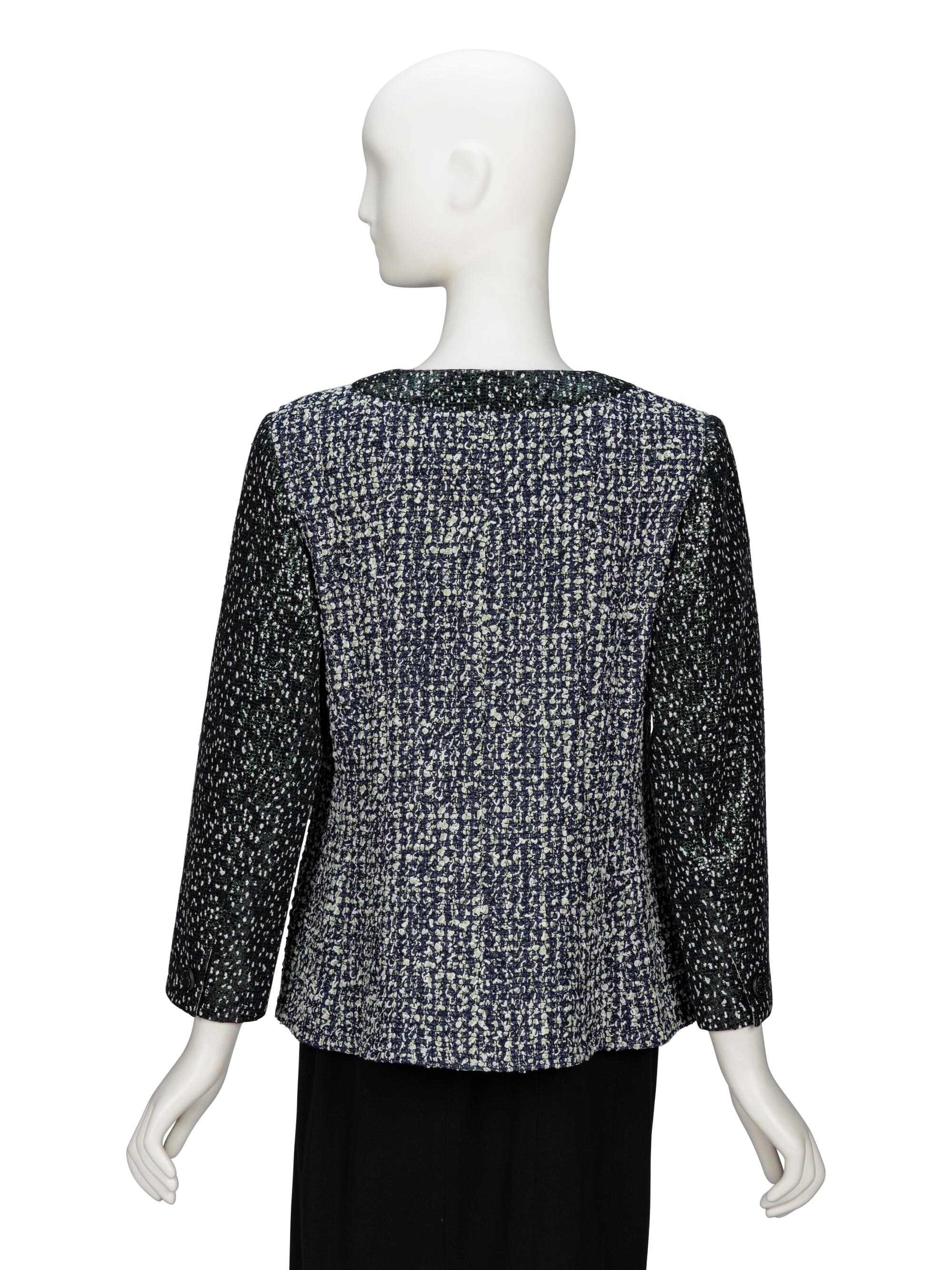 Chanel, Shimmery Two-Tone Cardigan Jacket NWT