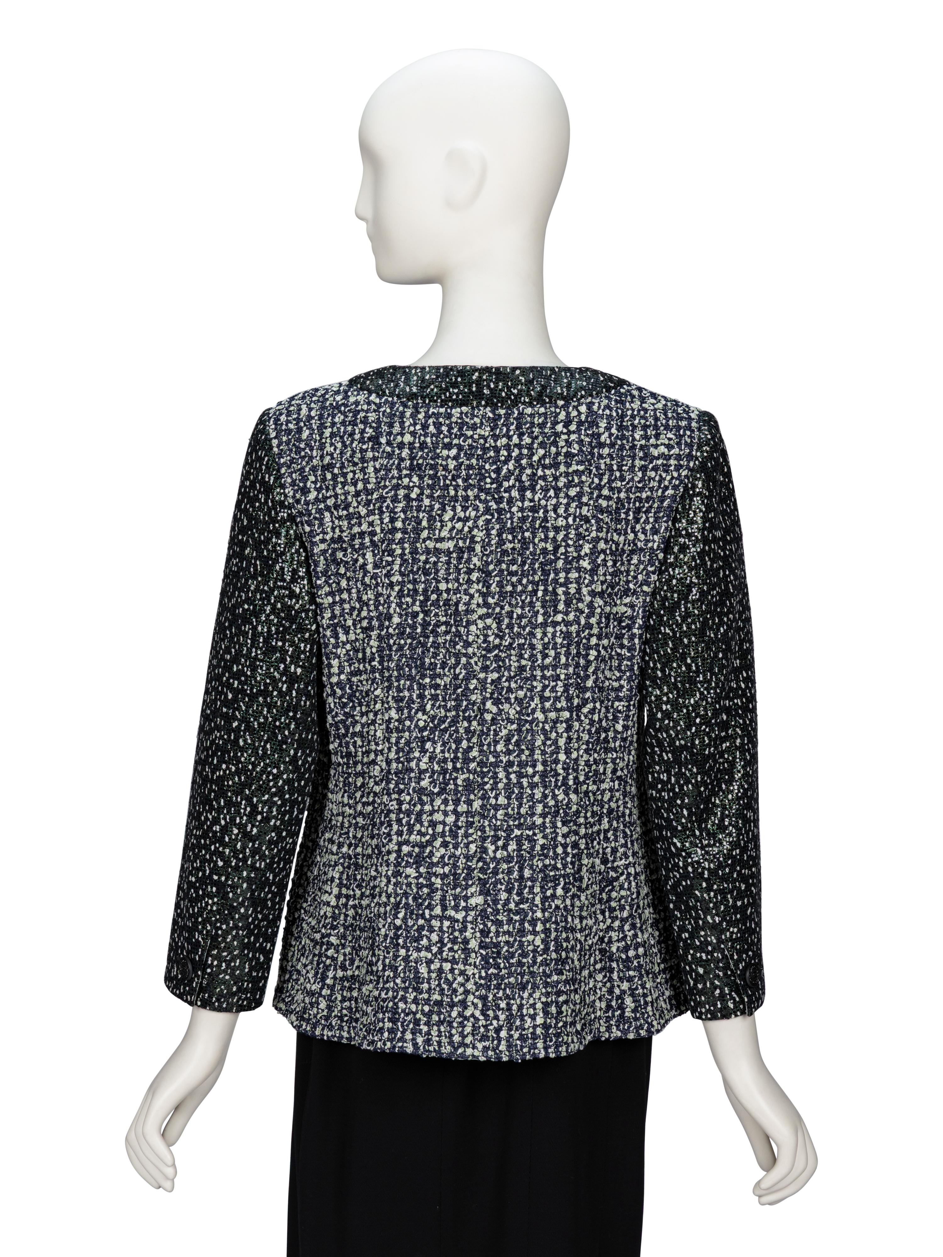 Chanel, Shimmery Two-Tone Cardigan Jacket NWT