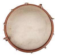 [CIVIL WAR]. Hand-painted snare drum depicting Zouaves in battle. Manufactured by C.H. Eisenbrandt, Baltimore, MD, ca 1860-1865.