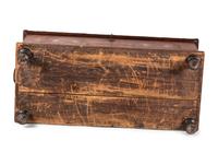 A Chippendale Red and Black Paint Decorated Wrought-Iron Mounted Poplar Blanket Chest