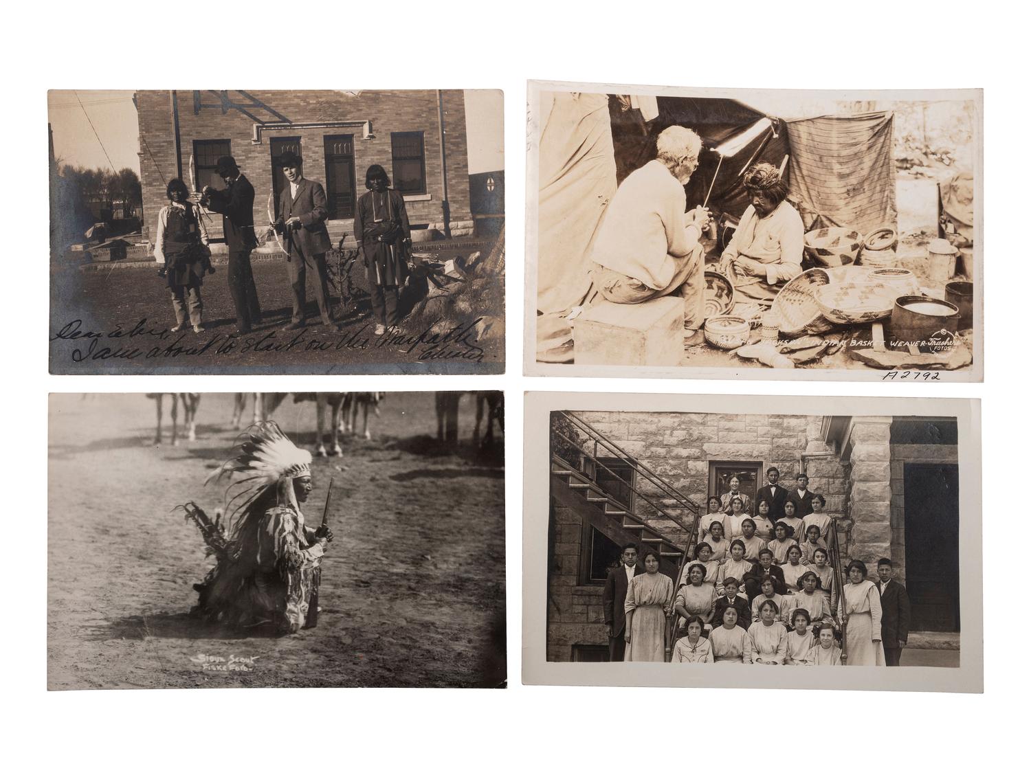 [POSTCARDS]. A group of 93 RPPCs & photographs of Native American subjects.