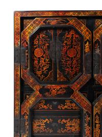 A Pair of Chinese Black and Gilt Lacquer Diminutive Apothecary Cabinets — 20TH CENTURY