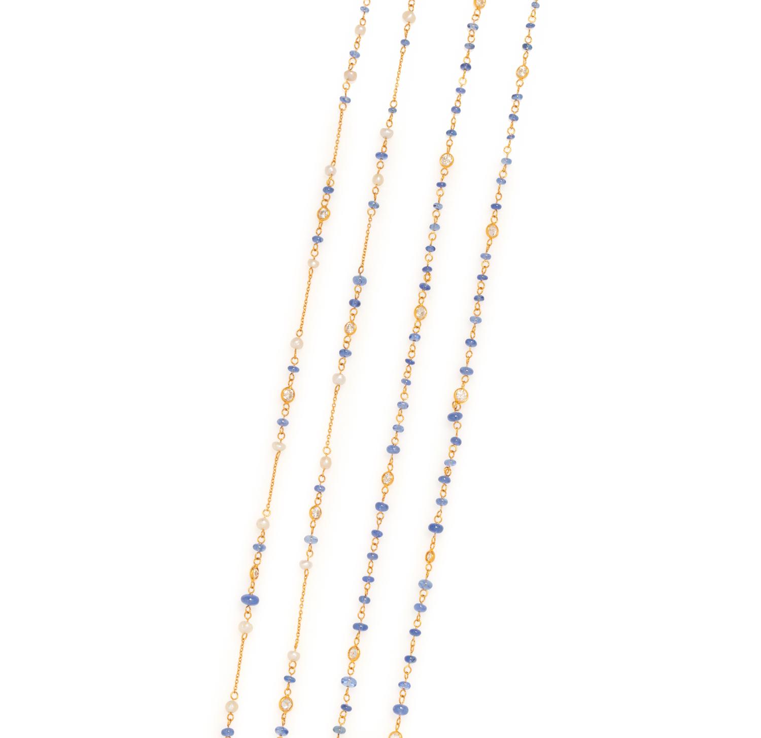 COLLECTION OF SAPPHIRE AND DIAMOND NECKLACES