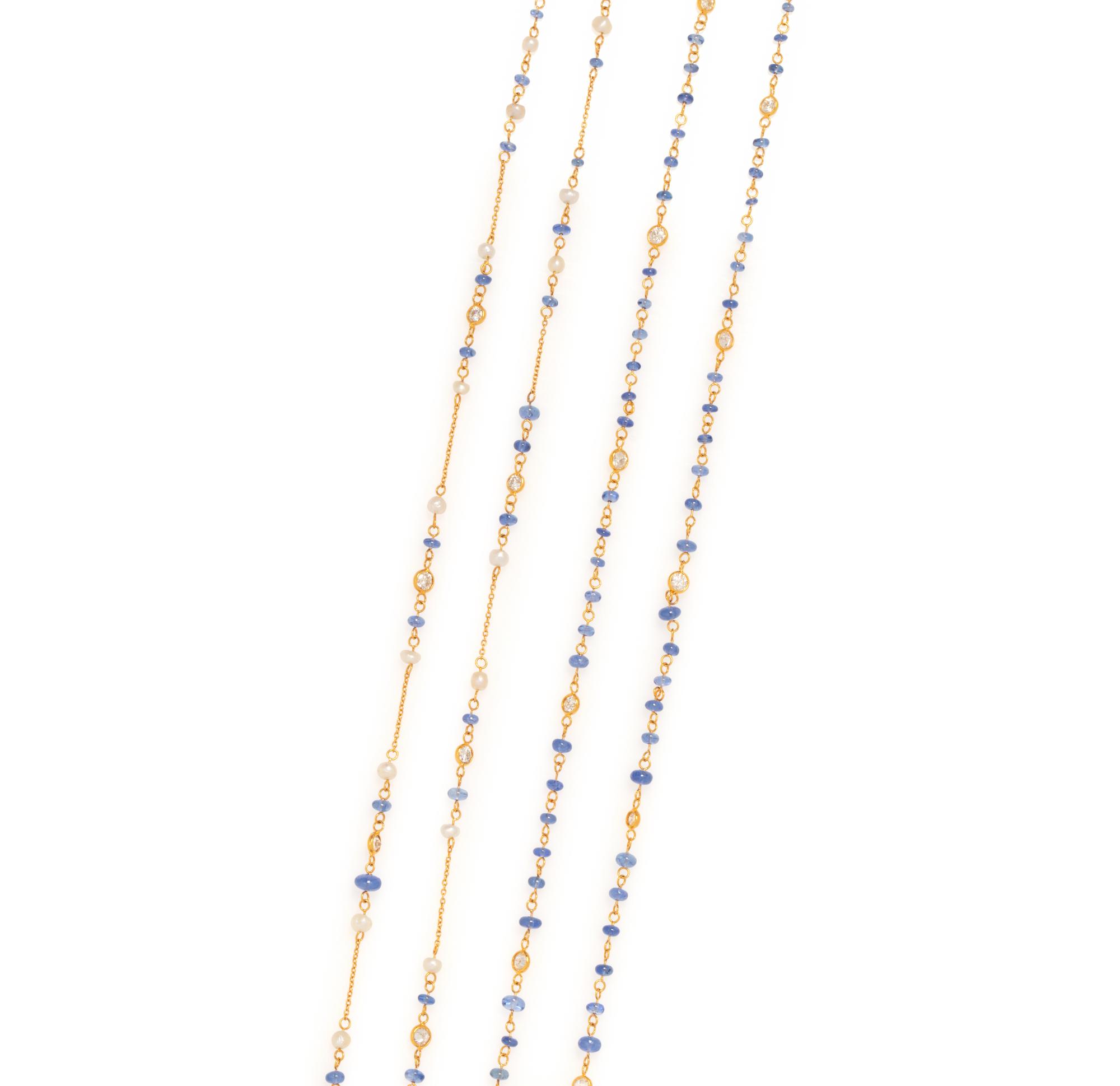 COLLECTION OF SAPPHIRE AND DIAMOND NECKLACES