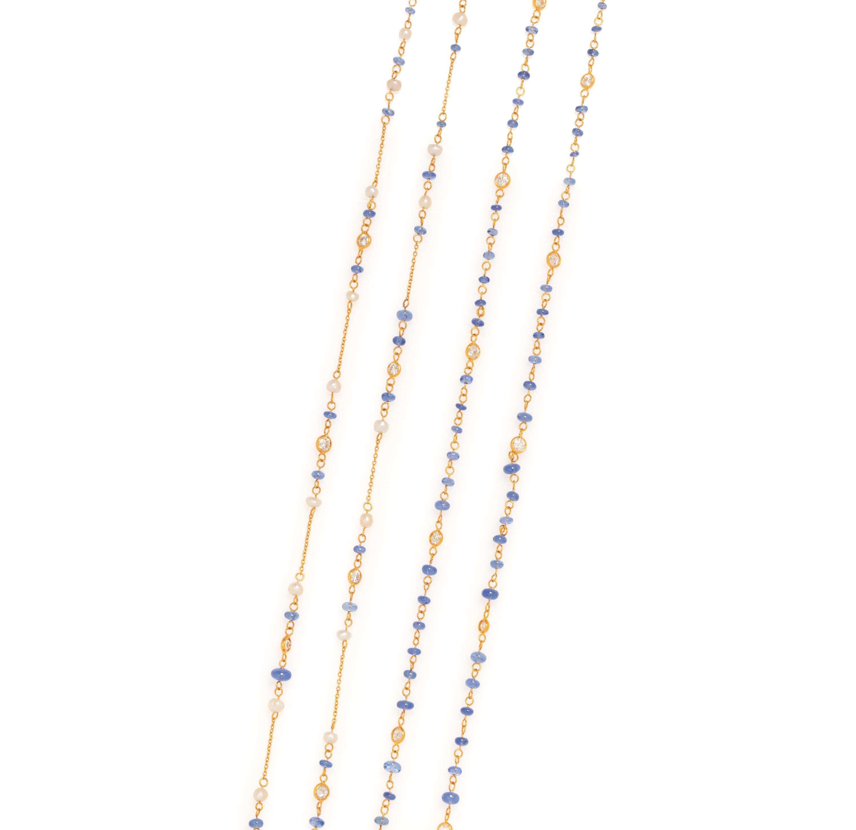 COLLECTION OF SAPPHIRE AND DIAMOND NECKLACES