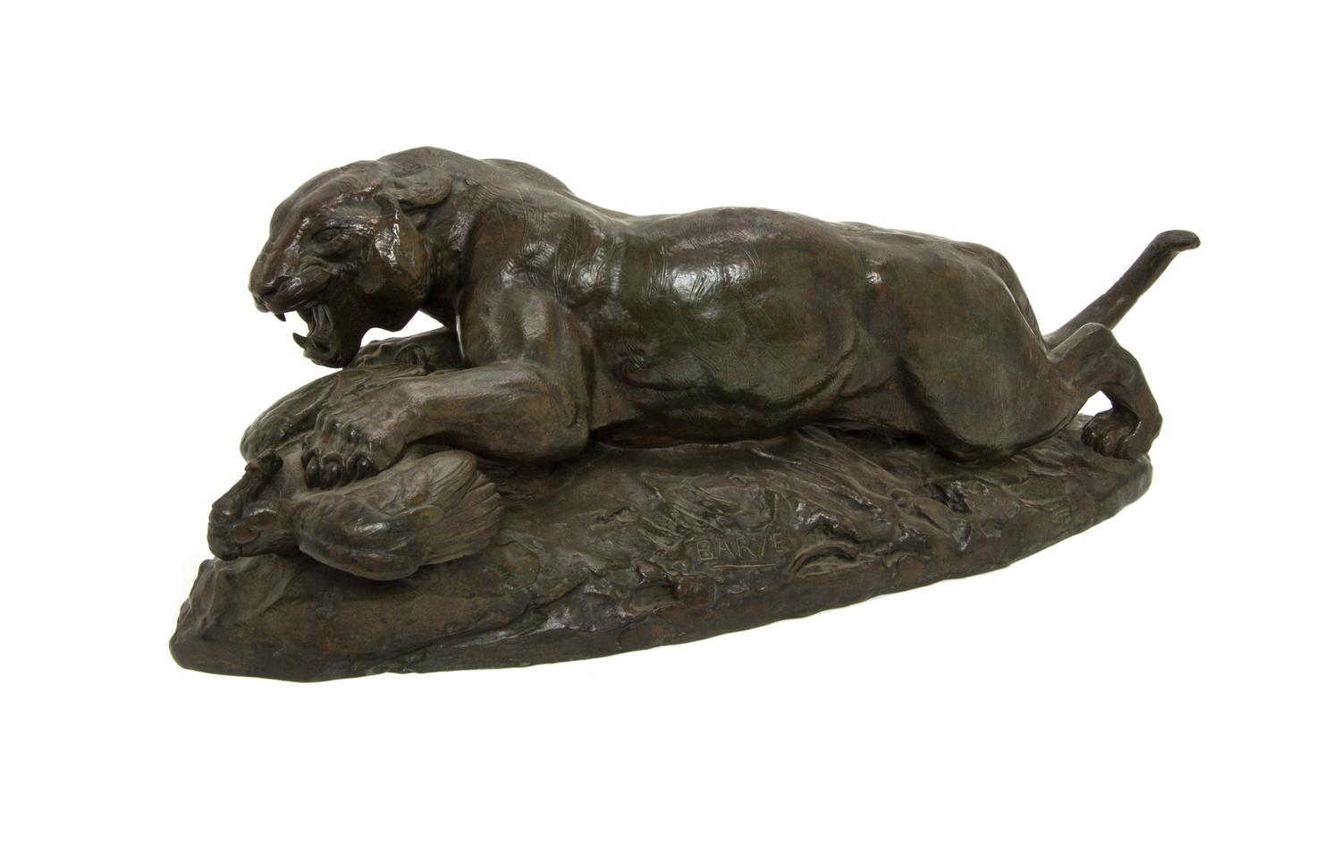 A French Bronze Animalier Figure, ANTOINE-LOUIS BARYE (1796-1875), Height 18 inches. — ANTOINE-LOUIS BARYE (1796-1875),