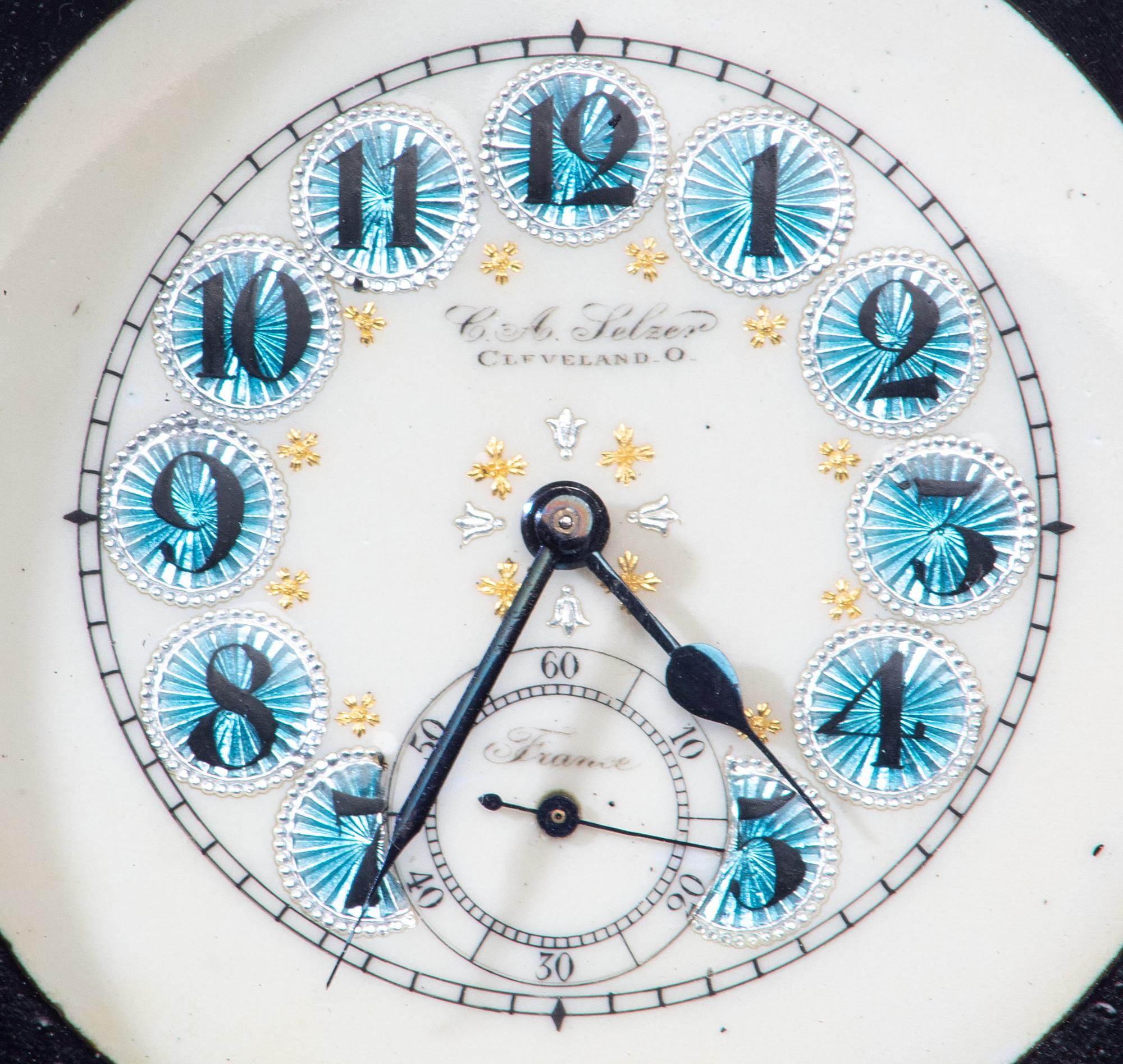 A French Jeweled Paperweight Clock