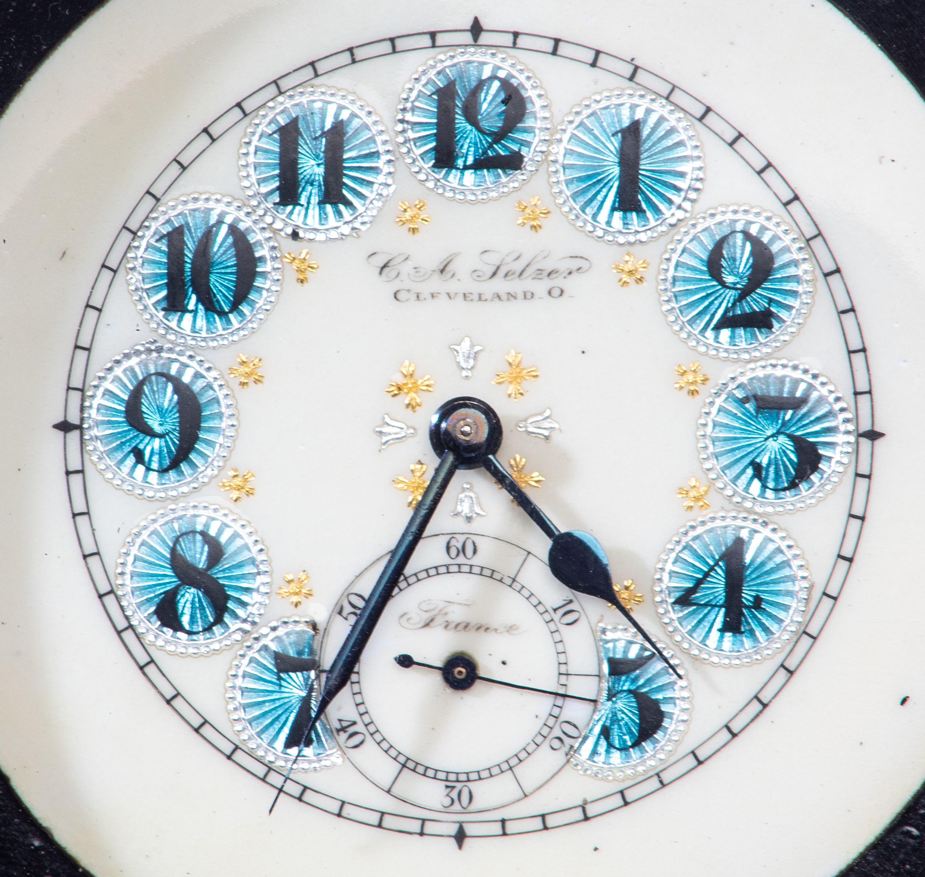 A French Jeweled Paperweight Clock