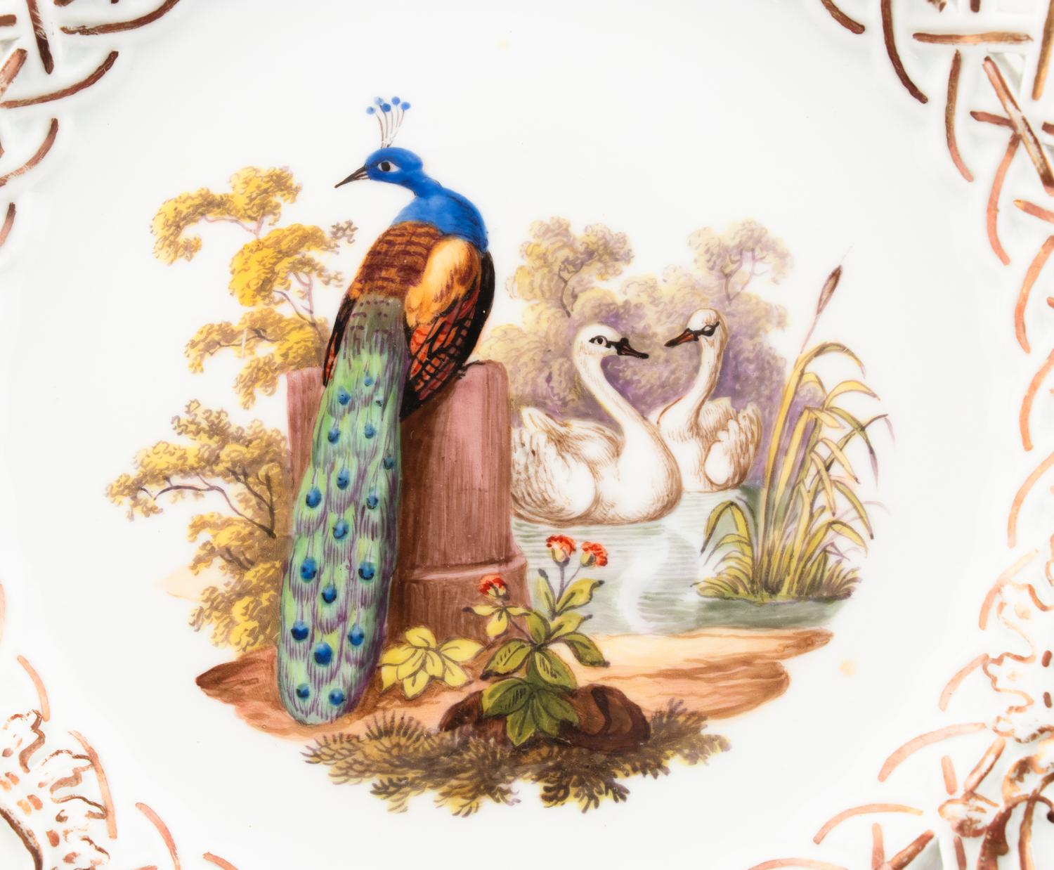 A Set of Seven Meissen Porcelain Reticulated Dessert Plates
