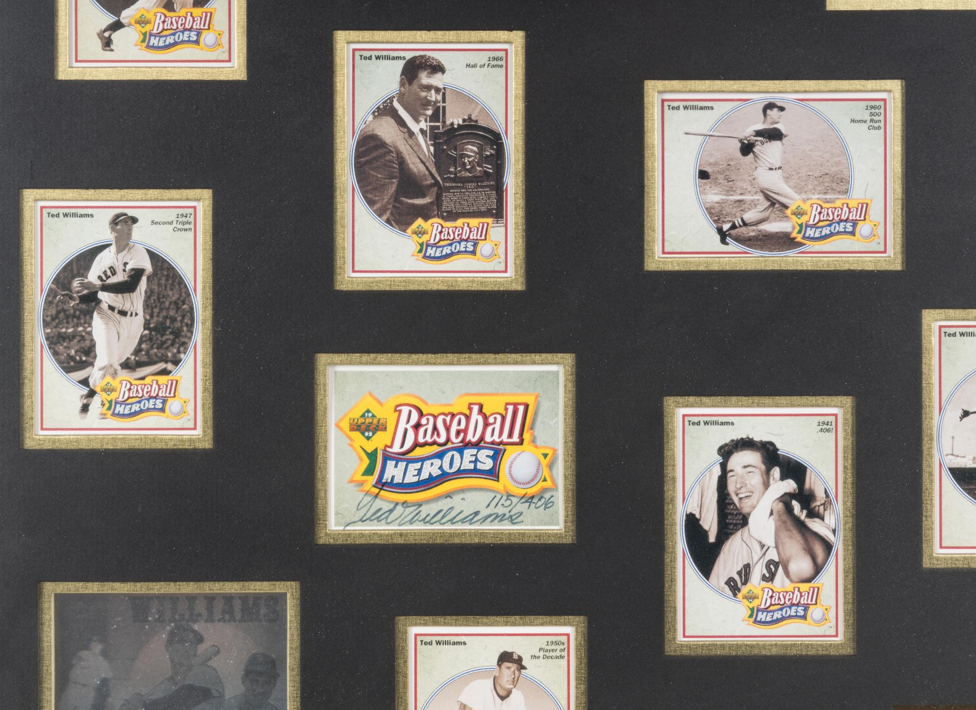 A 1992 Upper Deck Ted Williams Baseball Heroes Signed Autograph Display,