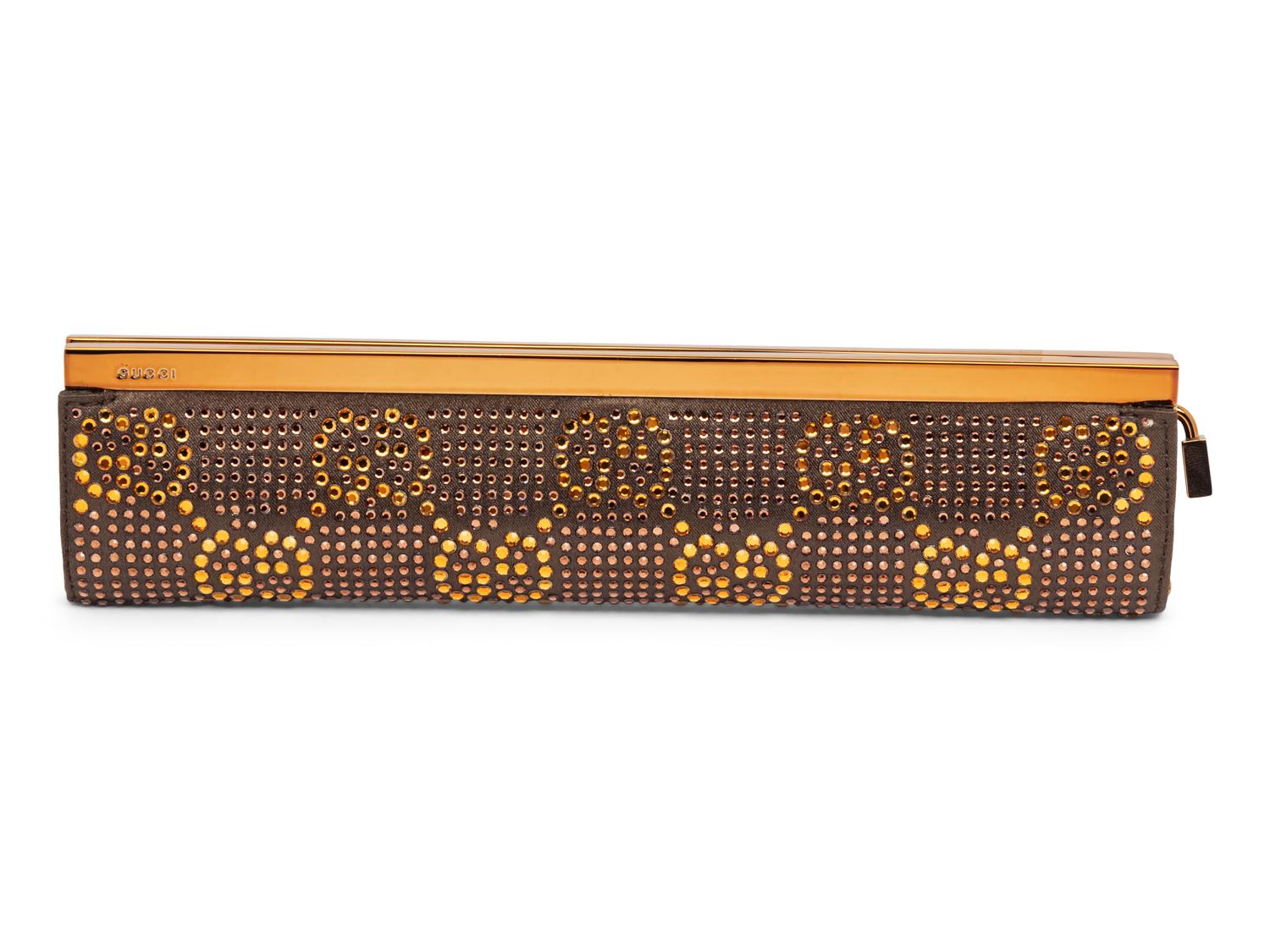 TOM FORD FOR GUCCI, CRYSTAL LOGO EMBELLISHED CLUTCH, 1998