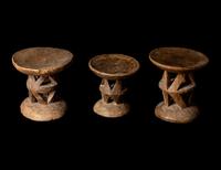Three Tonga Wood Stools