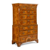 A George III Burl Walnut Chest-on-Chest