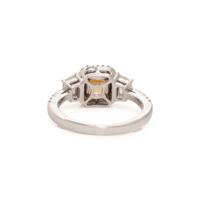 FANCY INTENSE YELLOW DIAMOND AND DIAMOND RING