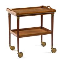 An Italian Brass Mounted Bar Cart Height 31 x width 28 1/4 x depth 19 1/2 inches. — 20TH CENTURY