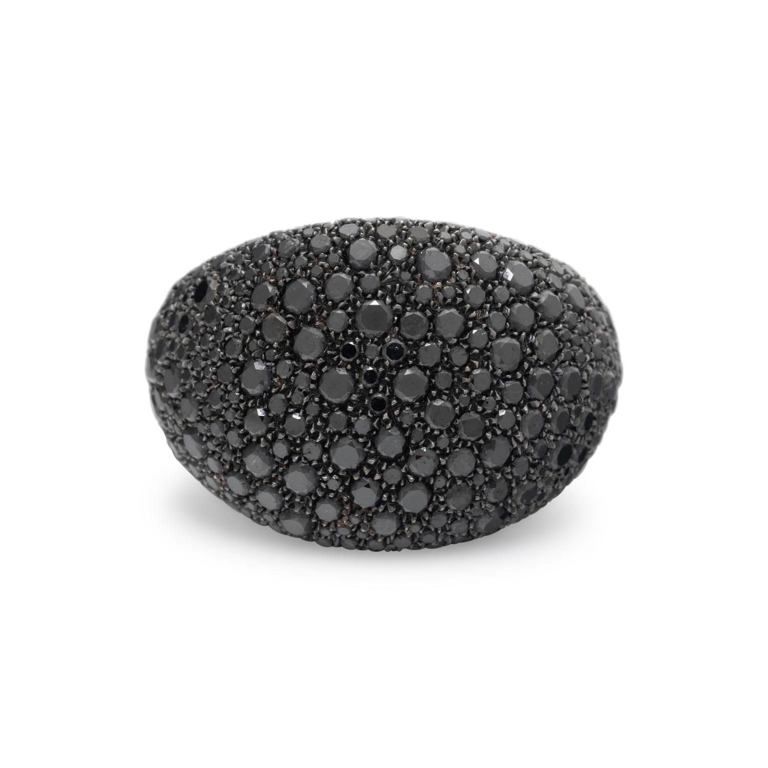 MARCO VALENTE, BLACK DIAMOND AND GOLD BOMBÉ RING