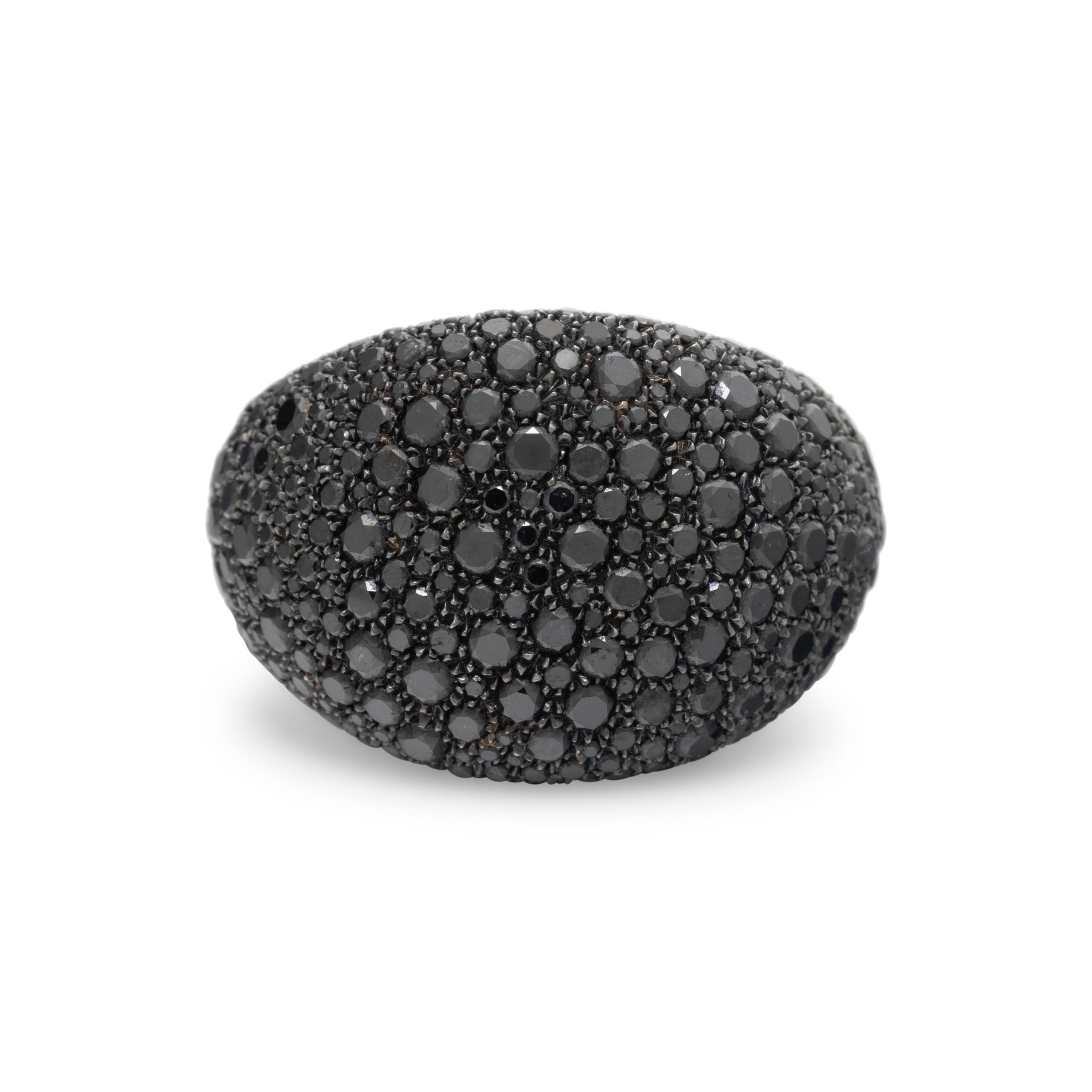 MARCO VALENTE, BLACK DIAMOND AND GOLD BOMBÉ RING
