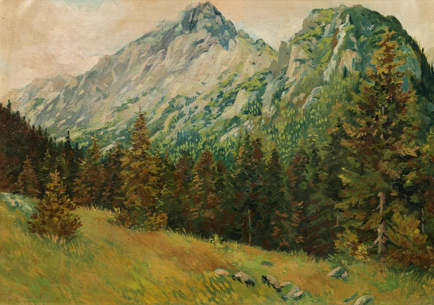 Artist Unknown (Early 20th century) Mountain Scene oil on…