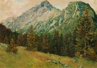 Artist Unknown (Early 20th century) Mountain Scene oil on…