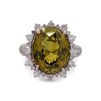 ALEXANDRITE AND DIAMOND RING