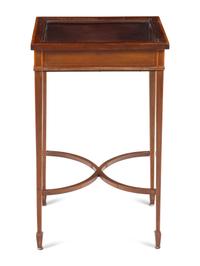 An Edwardian Satinwood-Banded Mahogany Vitrine Table