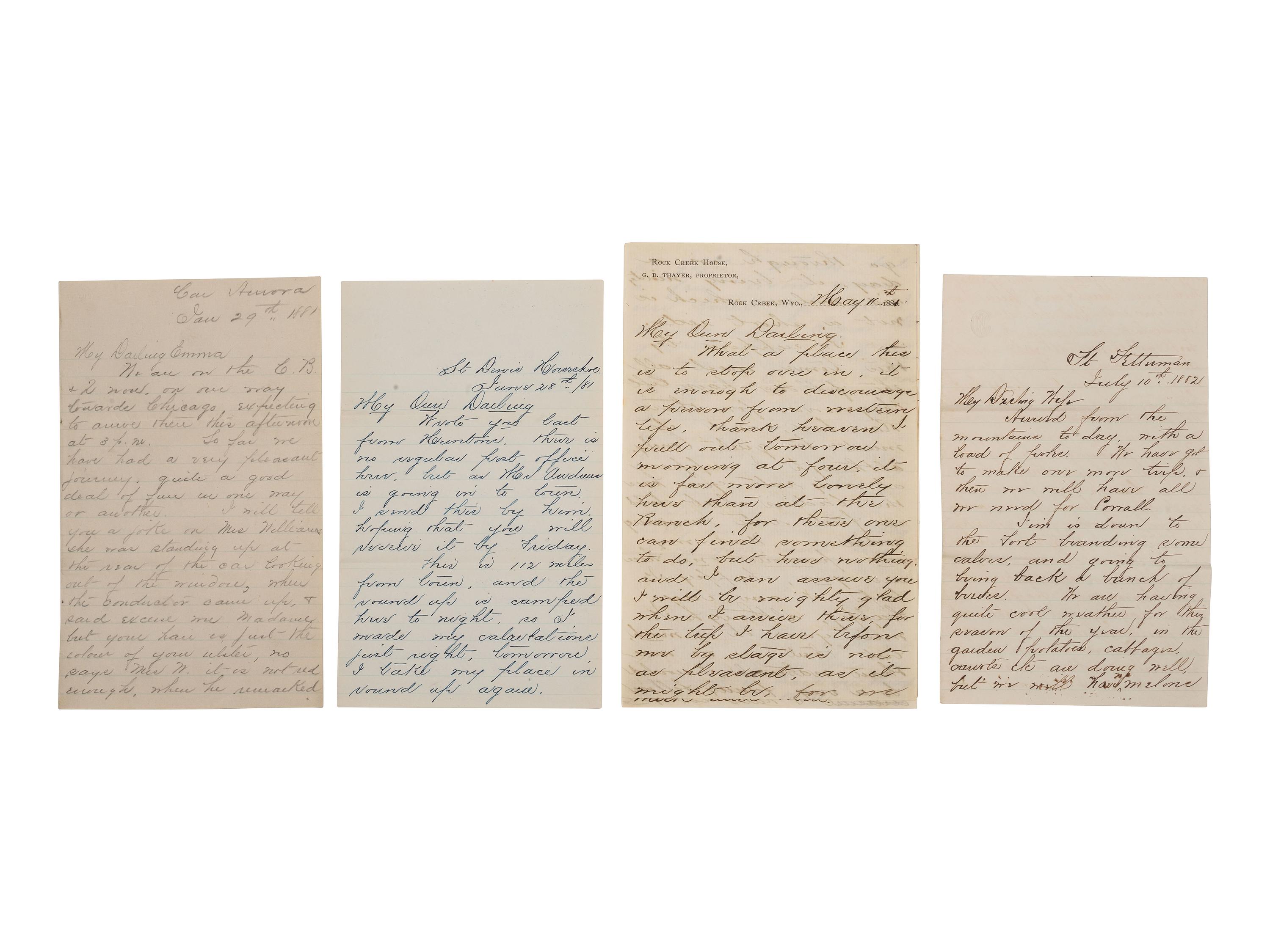 [WYOMING TERRITORY]. Letter archive of Wyoming Stock Growers Association member Lemuel C. Smith, Jr. (1857-1930) including descriptions of Cheyenne and the Wyoming cattle industry, ca 1866-1928.