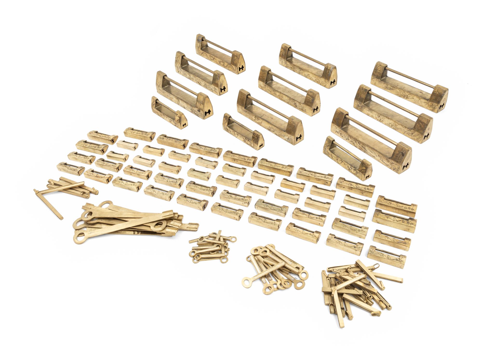A Group of Chinese Brass Locks