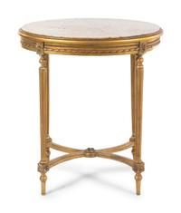 A Louis XVI Style Giltwood Side Table