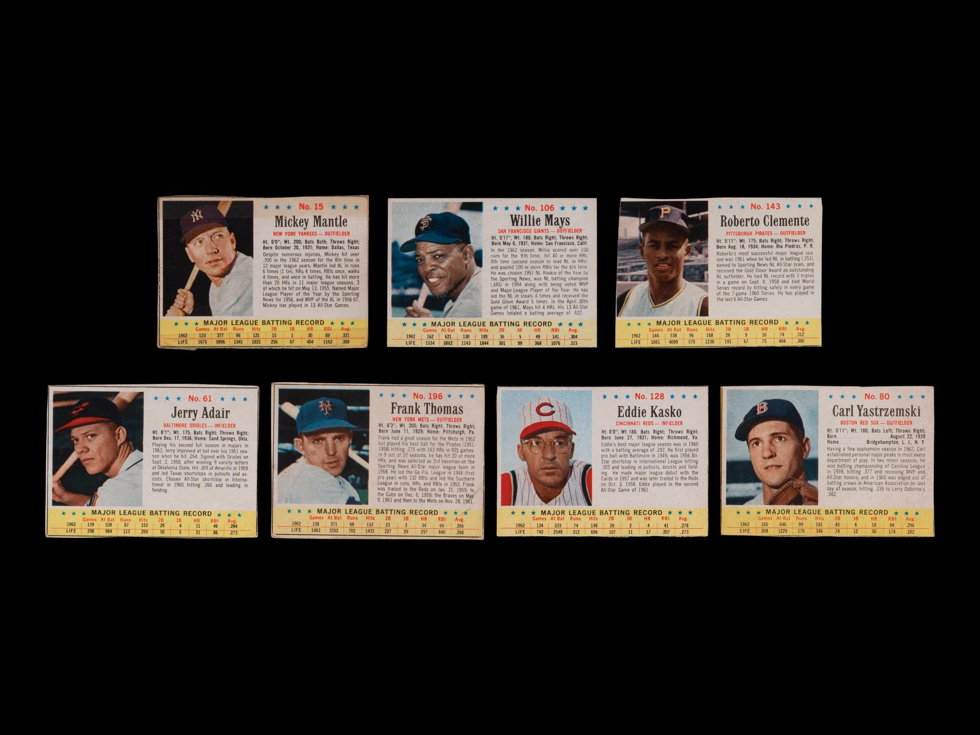 A Near Set of 1963 Post Cereal Baseball Cards (198/200) Including Mickey Mantle, Multiple Hall of Famers and Short Prints