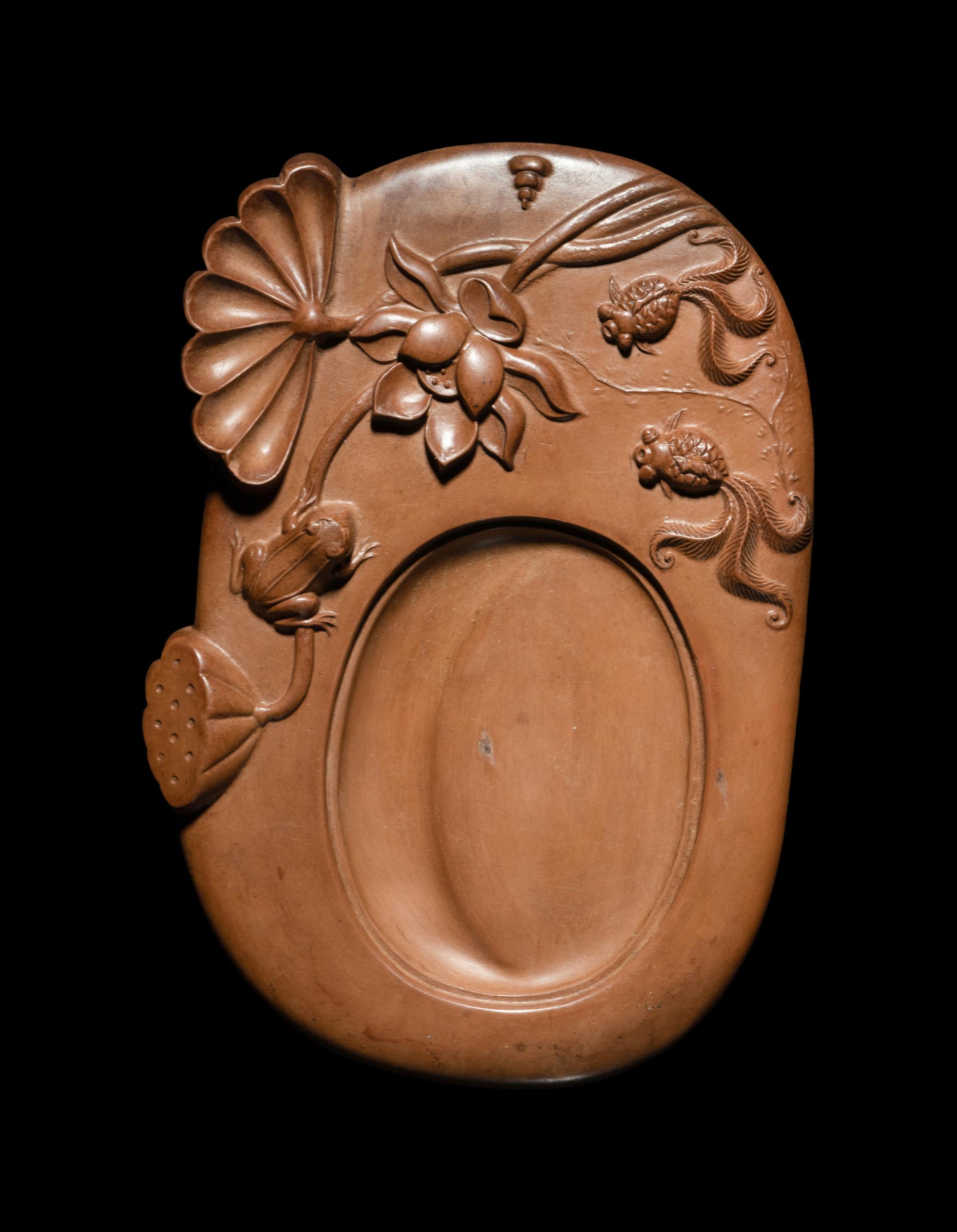 Two Chinese Carved Inkstones