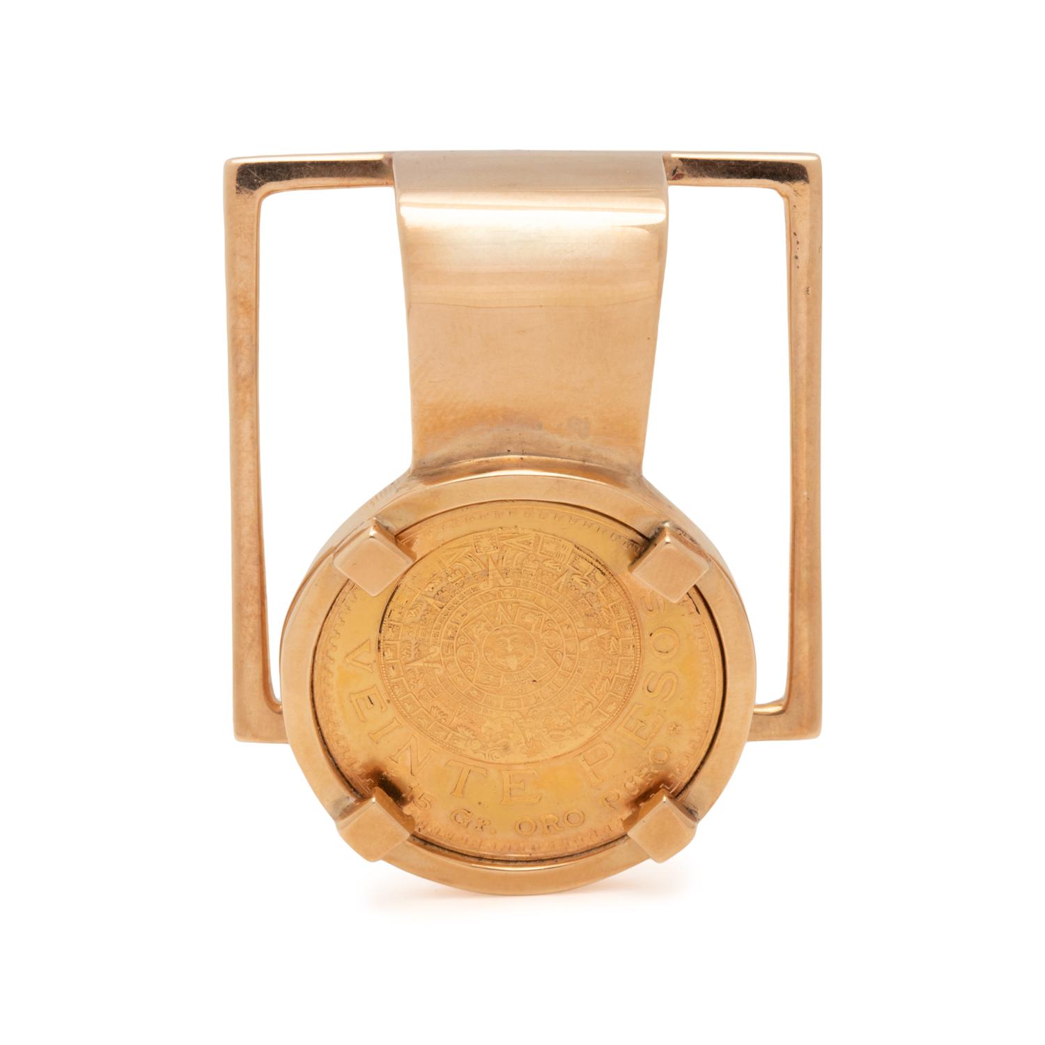 YELLOW GOLD AND COIN MONEY CLIP