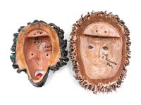A Pair of Terra Cotta Opera Masks