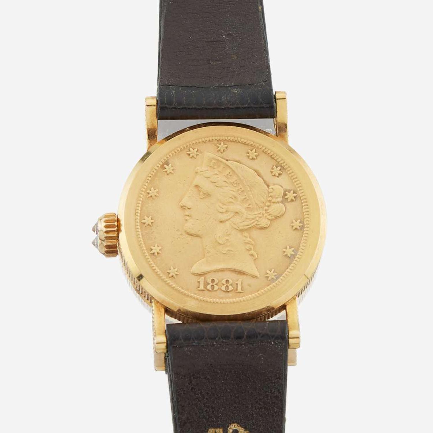 A gold coin wristwatch, Corum