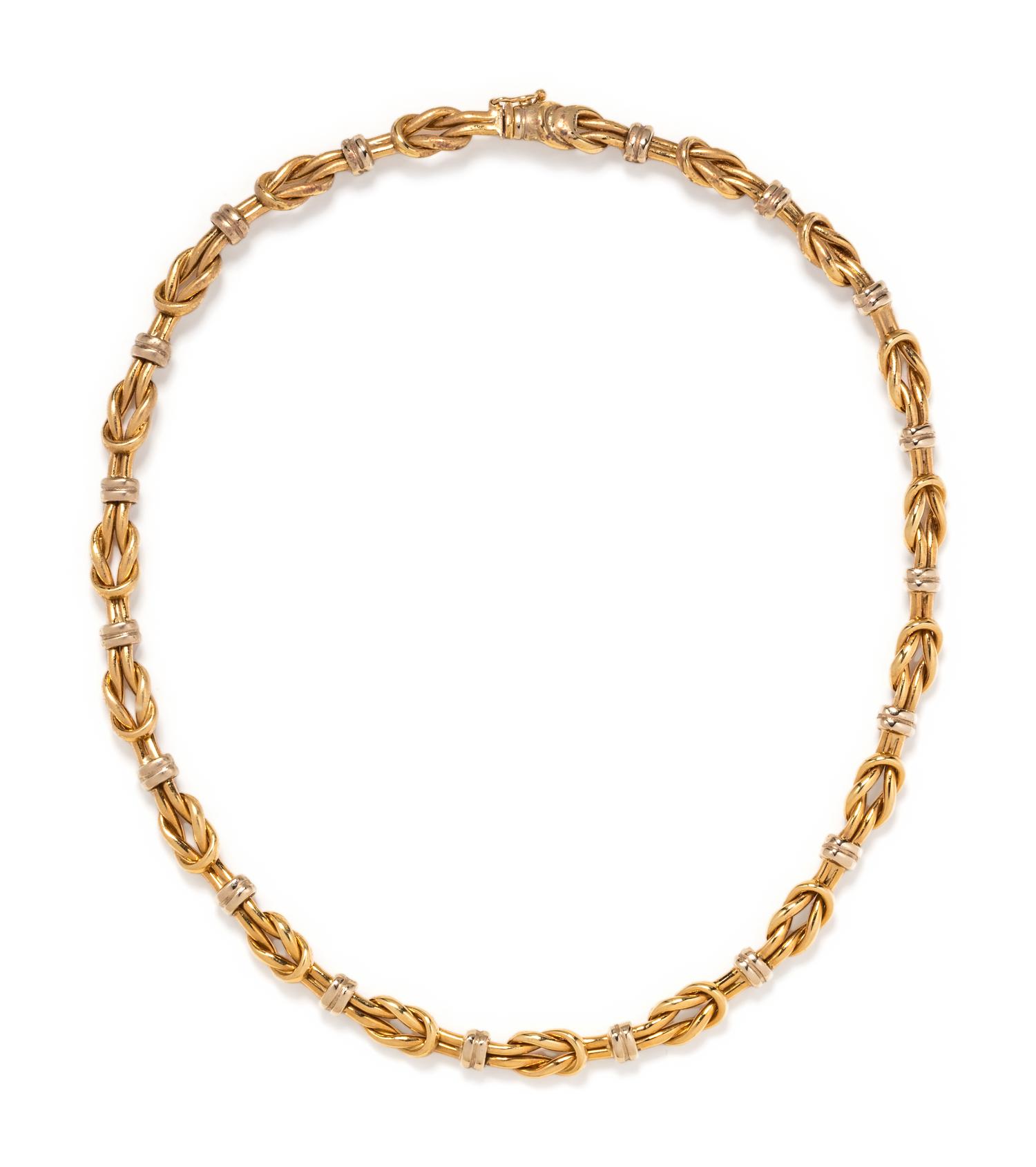 ROBERTO COIN, BICOLOR GOLD 'REEF KNOT' COLLAR NECKLACE