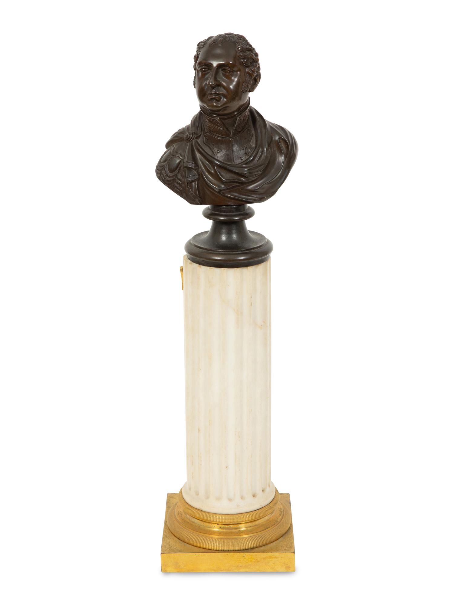 An English Gilt and Patinated Bronze and Marble Pocket Watch Stand