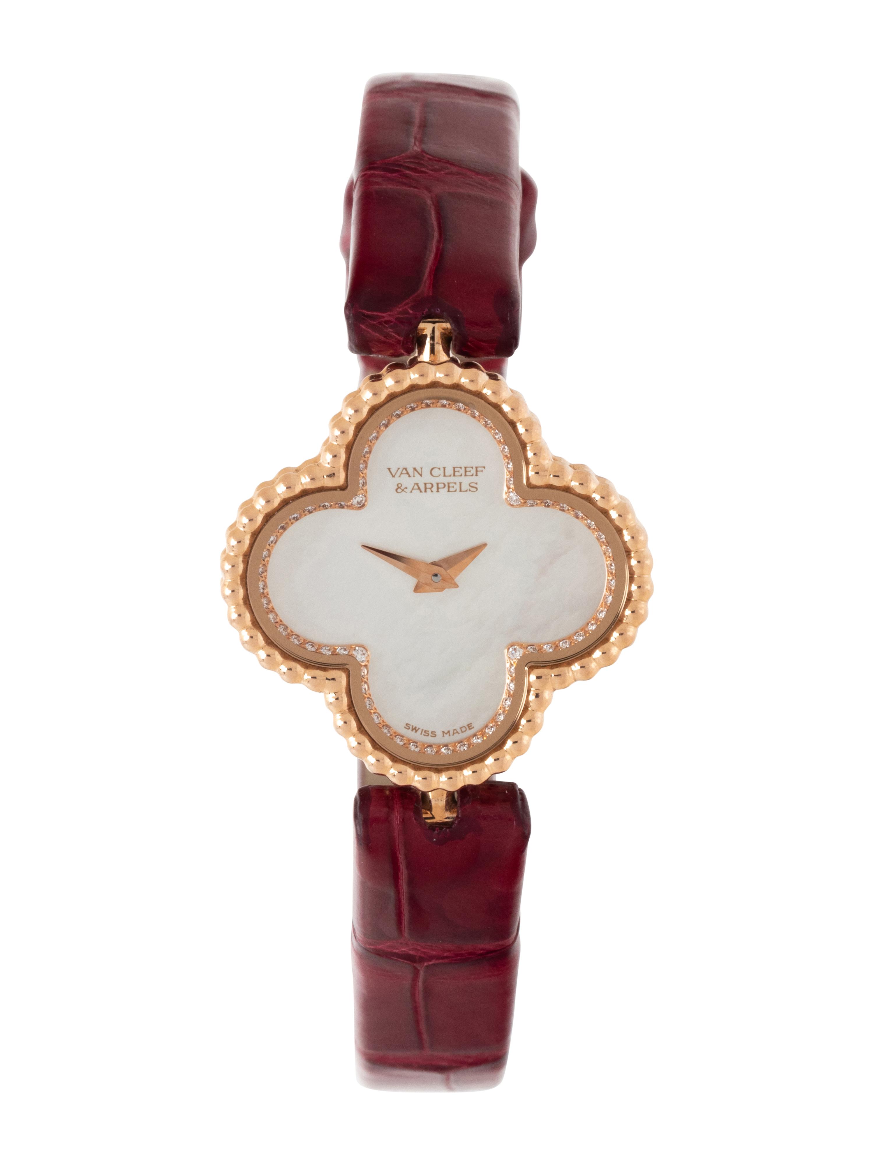 VAN CLEEF & ARPELS, 18K ROSE GOLD AND MOTHER-OF-PEARL 'SWEET ALHAMBRA' WATCH