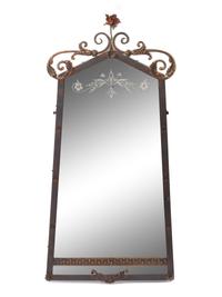 An Edgar Brandt-Style Iron Console and Mirror
