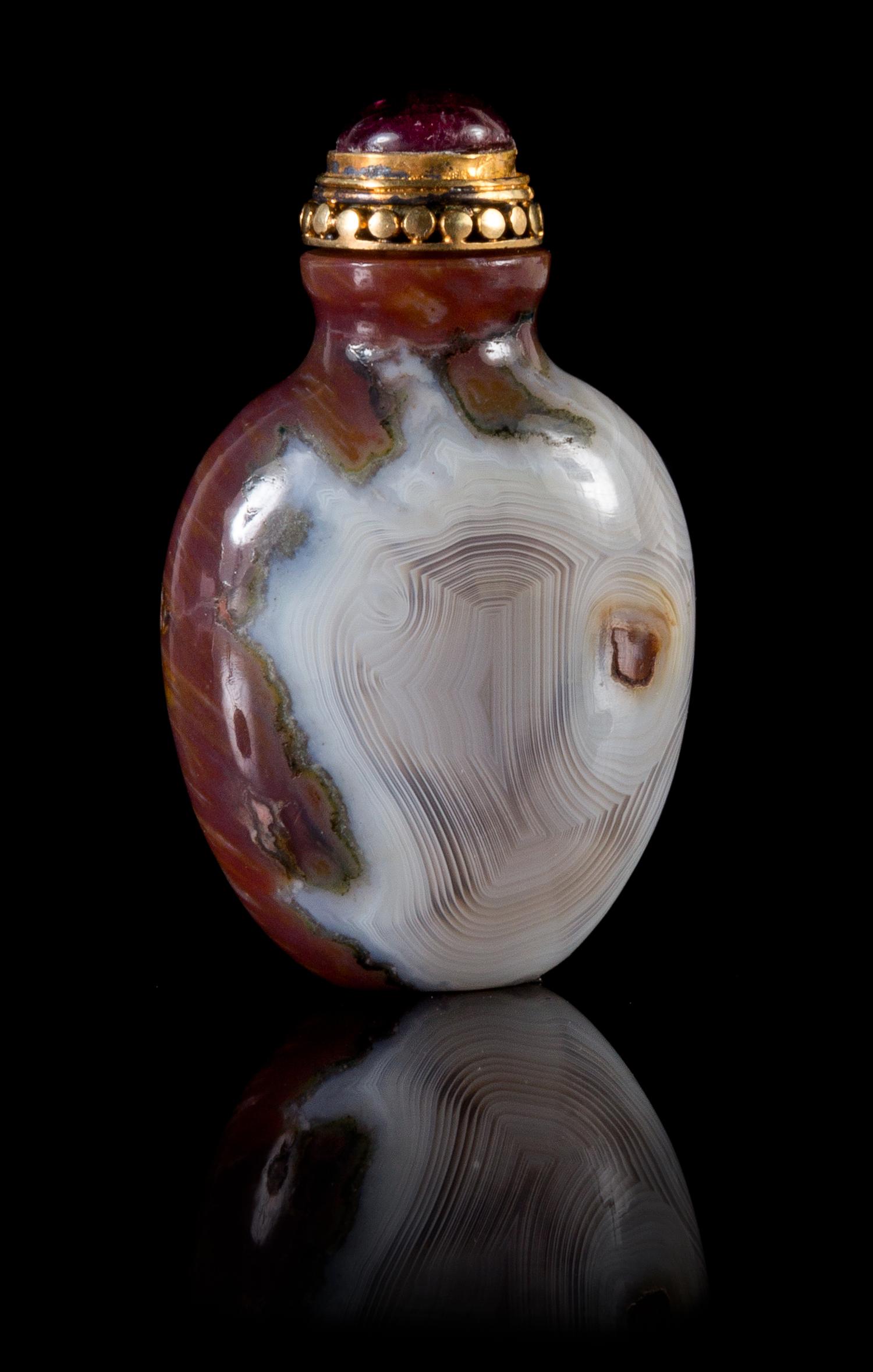 A Banded Agate Snuff Bottle Height 2 1/8 inches. — 1730-1850