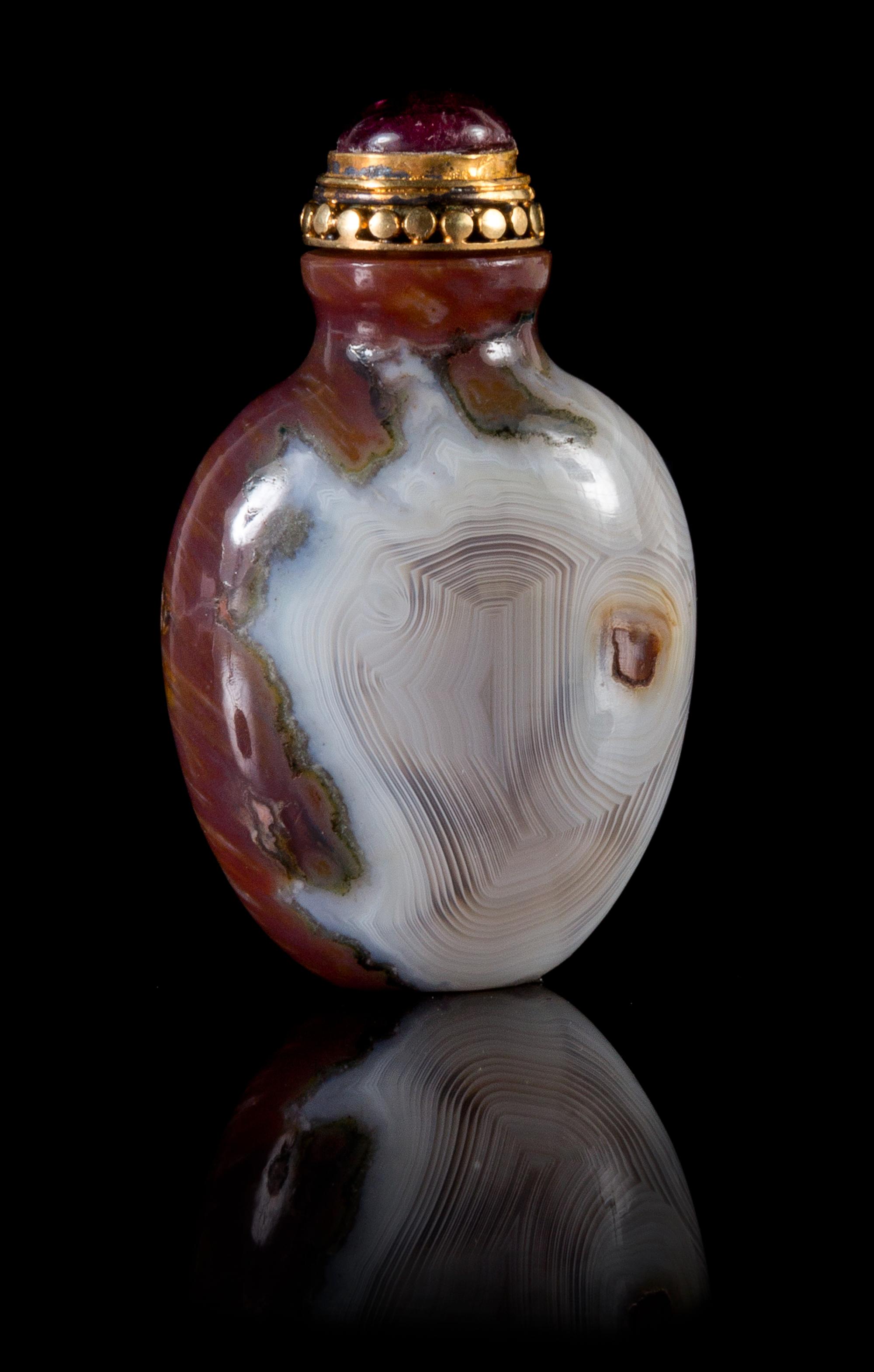 A Banded Agate Snuff Bottle Height 2 1/8 inches. — 1730-1850