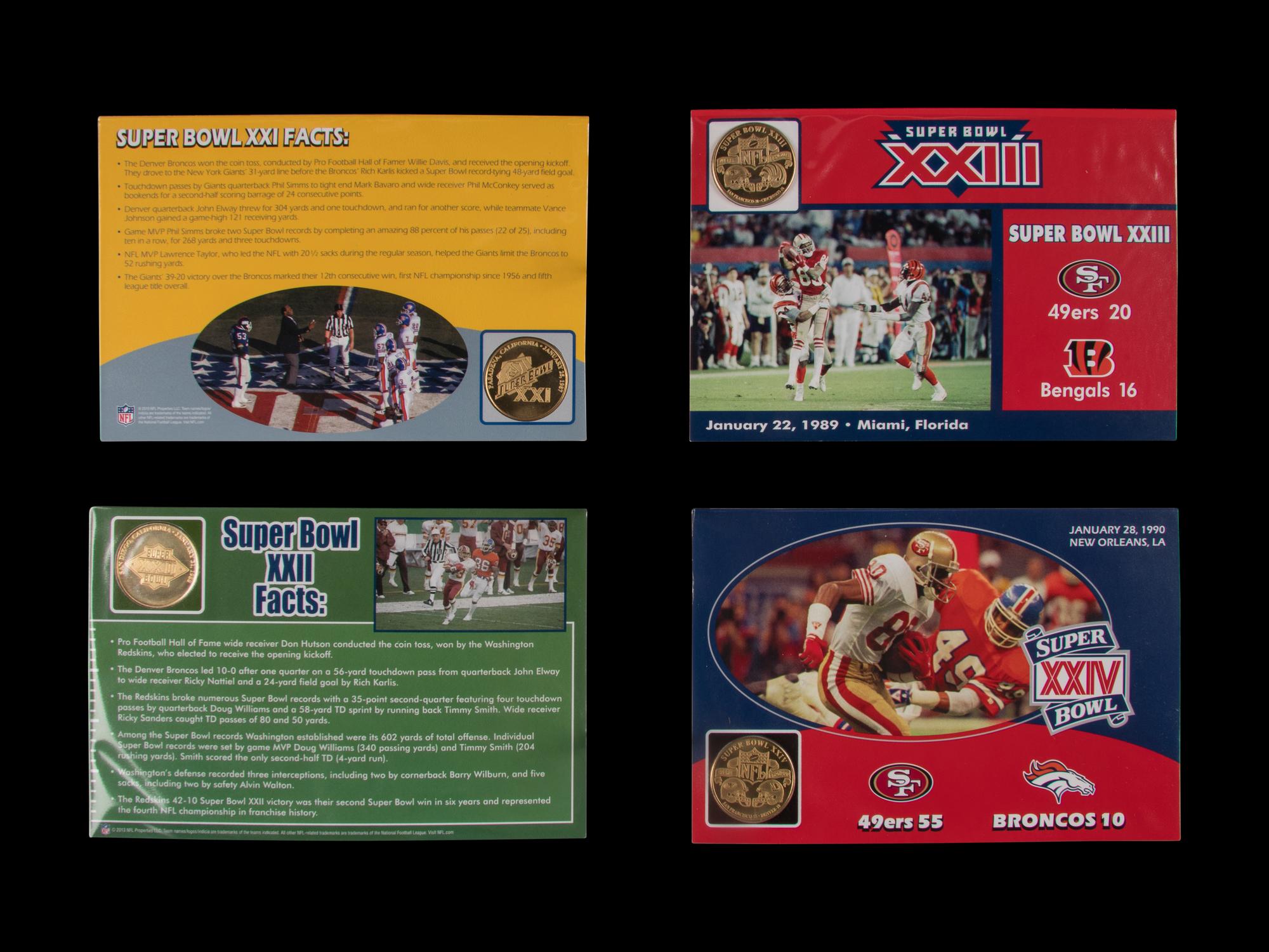 A Danbury Mint Super Bowl NFL Flip Coin Collection Book
